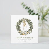 Bohemian Christmas Wreath Corporate Groet Feestdagenkaart (Staand voorkant)
