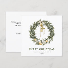Bohemian Christmas Wreath Corporate Groet Feestdagenkaart