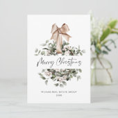 Bohemian Christmas Wreath Corporate Groet Feestdagenkaart (Staand voorkant)