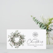 Bohemian Christmas Wreath Corporate Groet Feestdagenkaart (Staand voorkant)