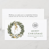 Bohemian Christmas Wreath Corporate Groet Feestdagenkaart (Voorkant / Achterkant)