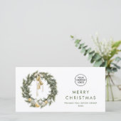 Bohemian Christmas Wreath Corporate Groet Feestdagenkaart (Staand voorkant)