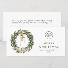 Bohemian Christmas Wreath Corporate Groet Feestdagenkaart