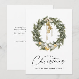 Bohemian Christmas Wreath Corporate Groet Feestdagenkaart