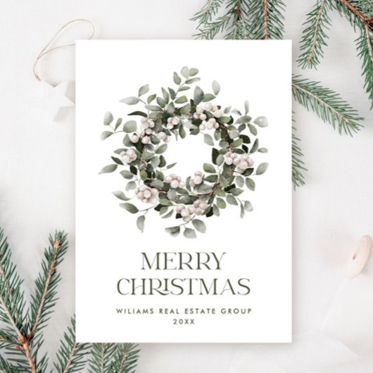 Bohemian Christmas Wreath Corporate Groet Feestdagenkaart