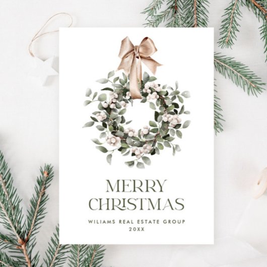 Bohemian Christmas Wreath Corporate Groet Feestdagenkaart