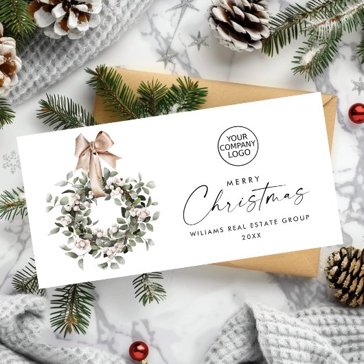 Bohemian Christmas Wreath Corporate Groet Feestdagenkaart