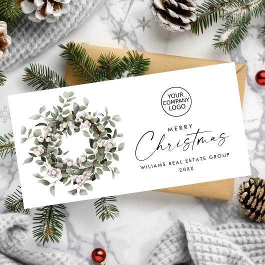 Bohemian Christmas Wreath Corporate Groet Feestdagenkaart