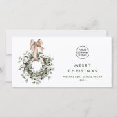 Bohemian Christmas Wreath Corporate Groet Feestdagenkaart (Voorkant)