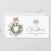 Bohemian Christmas Wreath Corporate Groet Feestdagenkaart (Voorkant)