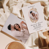 Bohemian Circle Boarder 2 Foto Bruiloft Kaart