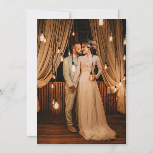 Bohemian Circle Boarder 2 Foto Bruiloft Kaart (Achterkant)