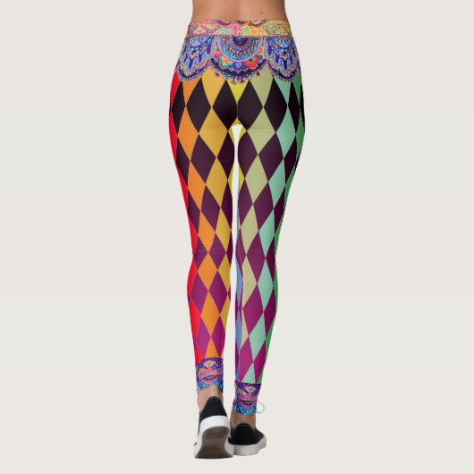 Bohemian Circus Magenta Jester Leggings (Achterkant)