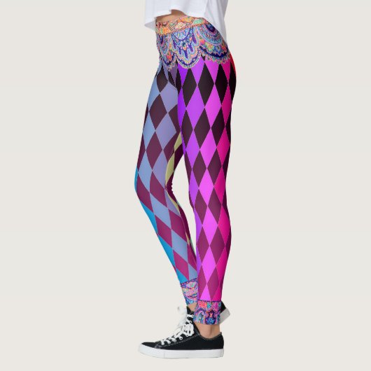 Bohemian Circus Magenta Jester Leggings (Links)