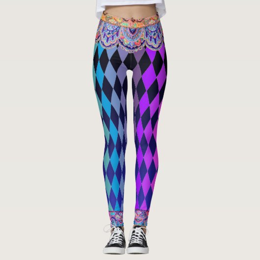 Bohemian Circus Midnight Blue Jester Leggings (Voorkant)