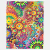 Bohemian Colorful Retro Hippie Psychedelic Blanket Fleece Deken (Voorkant)