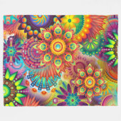 Bohemian Colorful Retro Hippie Psychedelic Blanket Fleece Deken (Voorkant (Horizontaal))