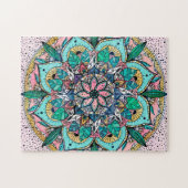 Bohemian Colorful Waterverf Floral Mandala Legpuzzel (Horizontaal)