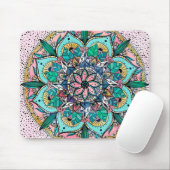 Bohemian Colorful Waterverf Floral Mandala Muismat (Met muis)