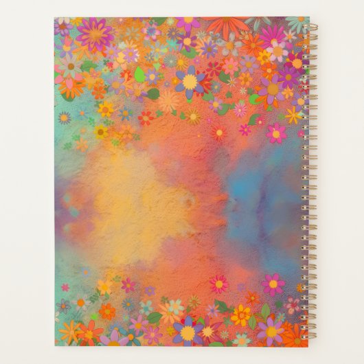 Bohemian colourful floral whimsical Planner (Achterkant)