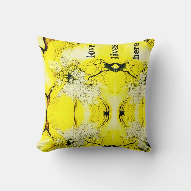 BOHEMIAN CONTEMPORARY YELLOW WEBBING Sierkussen (Voorkant)