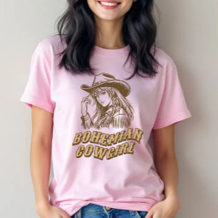 Bohemian Cowgirl Western Country Pink Boho Shirt