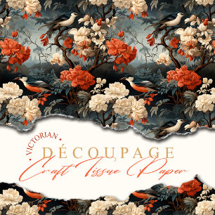 Bohemian Craft Blauwgroen  Georgische Boho Vogels Tissuepapier