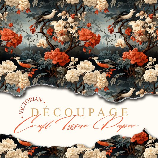 Bohemian Craft Blauwgroen  Georgische Boho Vogels Tissuepapier