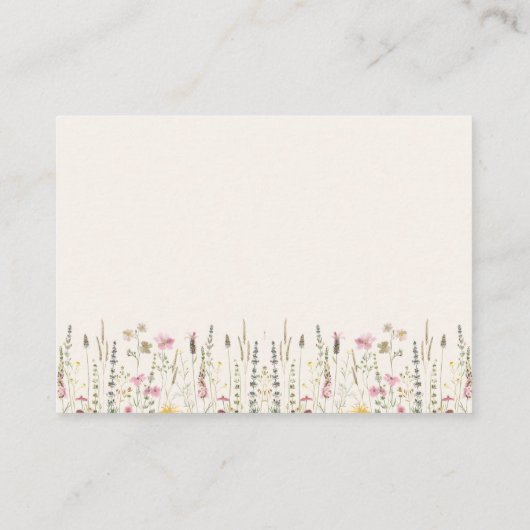 Bohemian Cream Floral Wedding Informatiekaartje (Achterkant)