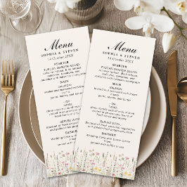 Bohemian Cream Floral Wedding  Programmakaart