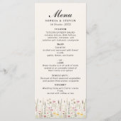 Bohemian Cream Floral Wedding Programmakaart (Voorkant)