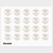 Bohemian Cream Floral Wedding  Ronde Sticker (Vel)