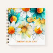 Bohemian Daisies Wildflower Patroon Naam Baby Boek (Voorkant)
