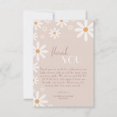 Bohemian Daisy Baby in Bloom Baby shower Bedankkaart (Voorkant)