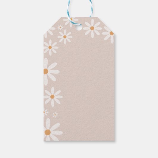Bohemian Daisy Baby in Bloom Baby shower Dank u Cadeaulabel (Achterkant)