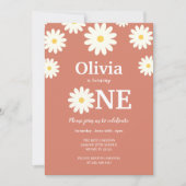 Bohemian Daisy Floral 1e verjaardag Kaart (Voorkant)