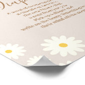 Bohemian Daisy Floral Baby Late Night Diapers Sign Poster (Hoek)