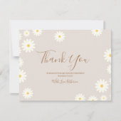 Bohemian Daisy Floral Baby shower Dank je wel Bedankkaart (Voorkant)