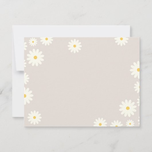 Bohemian Daisy Floral Baby shower Dank je wel Bedankkaart (Achterkant)