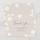 Bohemian Daisy Floral Baby shower Dank je wel Bedankkaart (Voorkant / Achterkant)