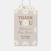 Bohemian Daisy Floral Baby shower Dank u wel Cadeaulabel (Voorkant)