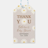 Bohemian Daisy Floral Baby shower Dank u wel Cadeaulabel (Achterkant)