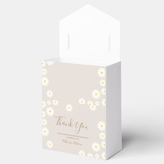 Bohemian Daisy Floral Baby shower Favor Box Bedankdoosjes (Geopend)