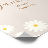 Bohemian Daisy Floral Baby shower Favor Sign Poster (Hoek)