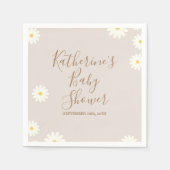 Bohemian Daisy Floral Baby shower Napkin Servet (Voorkant)