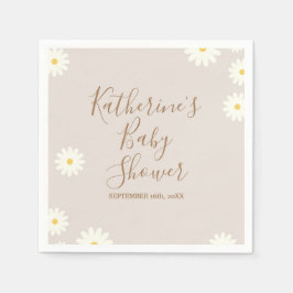 Bohemian Daisy Floral Baby shower Napkin Servet