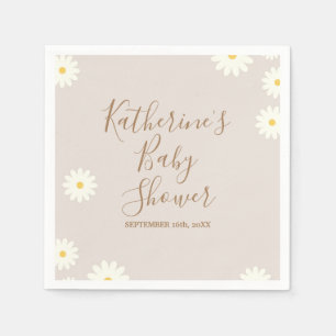 Bohemian Daisy Floral Baby shower Napkin Servet