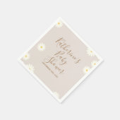 Bohemian Daisy Floral Baby shower Napkin Servet (Hoek)