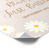 Bohemian Daisy Floral Birthday Welcome Sign Poster (Hoek)