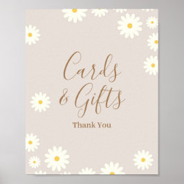 Bohemian Daisy Floral Cards & Gifts Sign Poster
